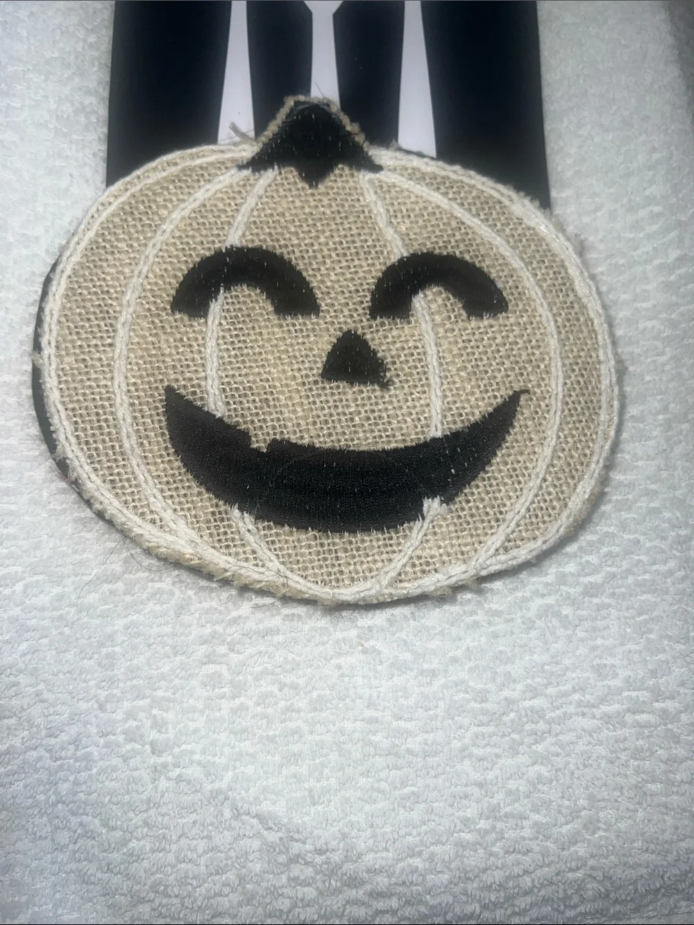 Nicole Miller Halloween Pumpkin Utensil Holder - Natural & Black (Set of 4)
